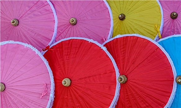 传统,泰国,竹子,伞