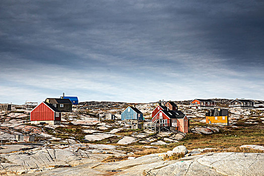 崎岖,遥远,活力,渔村,格陵兰