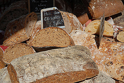 法国,普罗旺斯,市场,面包
