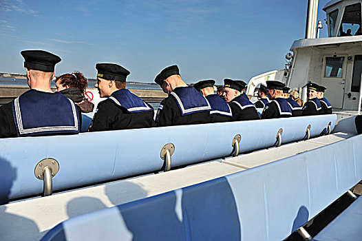 军校学生,渡轮,赫尔辛基,芬兰,欧洲