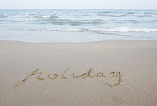 文字,假日,书写,沙子,海滩