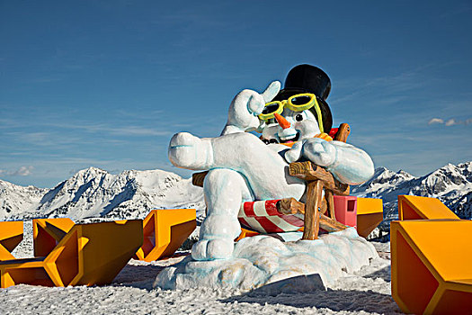 巨大,雪人,雕塑,山,车站,陶安,萨尔茨堡,萨尔茨堡州,奥地利,欧洲