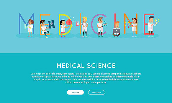 医疗,旗帜,科学,字母,矢量,科学家,工作,简单,彩色,文字,科研,实验室,体检,科技,插画