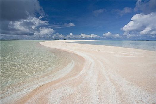 法属玻利尼西亚,塔希提岛,朗日劳阿岛,粉色,沙,海滩