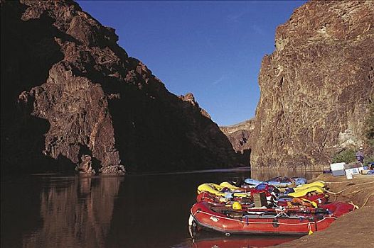 乘筏,水上运动,船,休息,大峡谷,亚利桑那,美国,北美