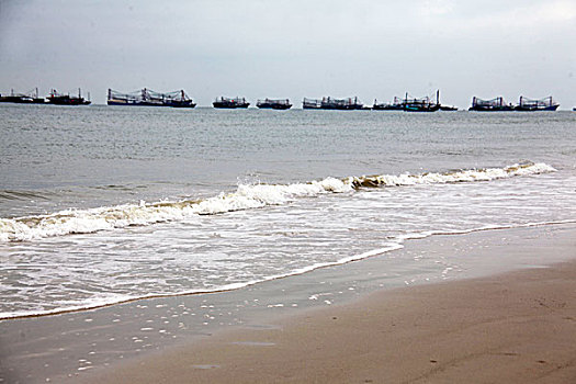 广西北海市海边银滩细沙