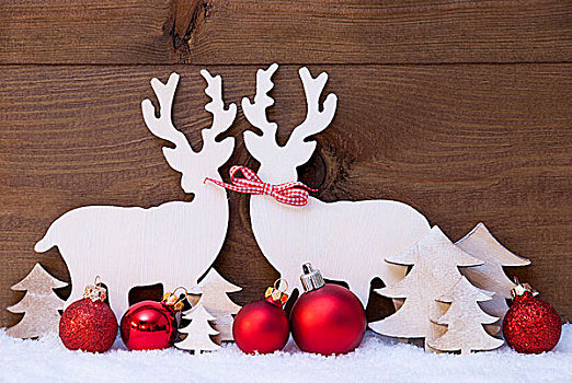 圣诞装饰,驯鹿,情侣,相爱,雪,红色,球