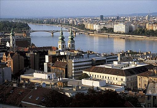 城市,河,多瑙河,全景,建筑,布达佩斯,匈牙利,欧洲,欧盟新成员