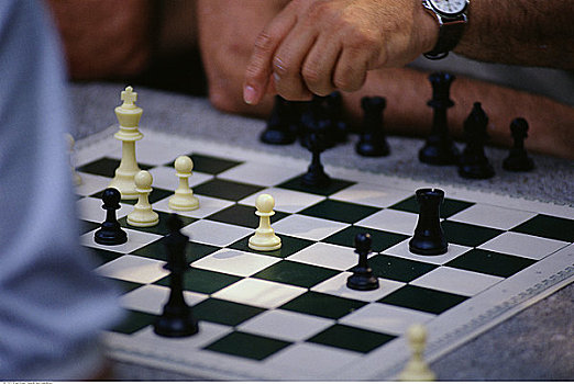 人,玩,下棋,中央公园,纽约,美国