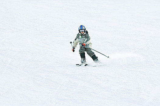 孩子,滑雪,滑雪坡,全身