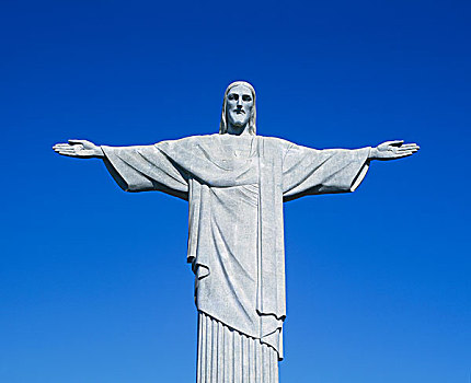仰视,雕塑,耶稣,救世主,基督山,里约热内卢,巴西