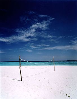 马尔代夫,环礁,排球网,海豚,海滩