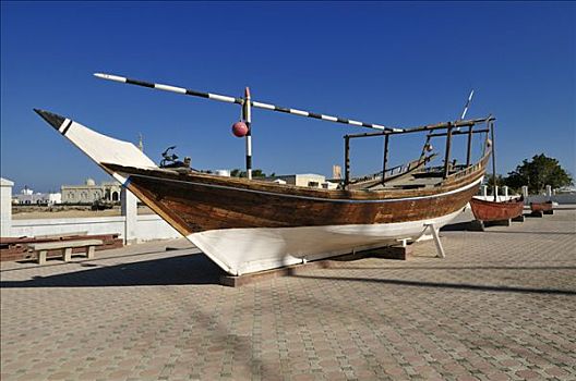 小,独桅三角帆船,沙尔基亚区,区域,阿曼苏丹国,阿拉伯,中东
