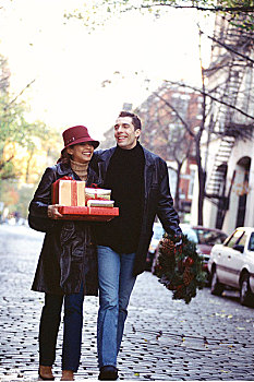 伴侣,圣诞礼物,格林威治村,纽约,美国