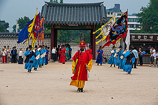 仪式,换岗,景福宫,首尔,韩国