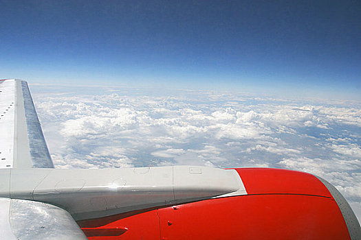 乘客,喷气式飞机,窗边,翼,引擎,云,俯视,欧洲,脚,高处