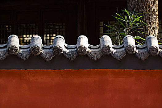红墙,隔离,灰瓦,中国传统