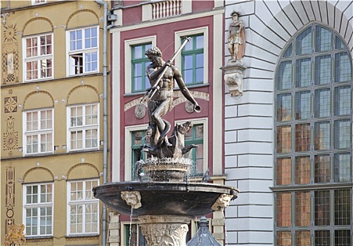 喷泉,格丹斯克,波兰
