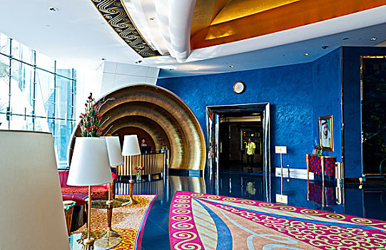 大厅,只有,酒店,帆船酒店,迪拜,阿联酋
