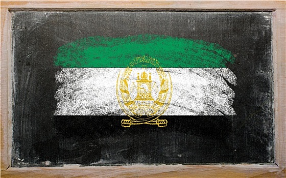 旗帜,阿富汗,黑板,涂绘,粉笔