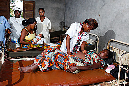 孕妇,检查,医生,医院,地区,省,刚果布拉柴维尔,非洲