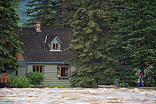 房主,生活方式,旁侧,洪水,河,建筑,堤岸,历史,潮水,不列颠哥伦比亚省,加拿大