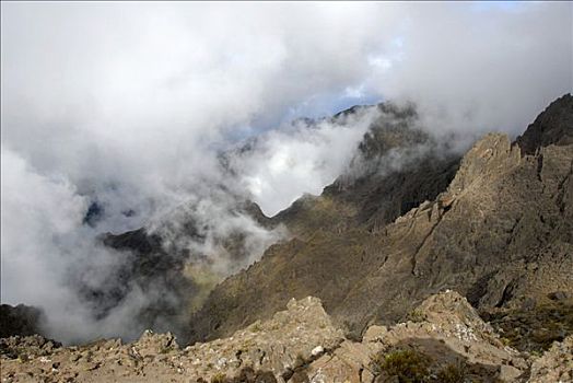 薄雾,缝隙,落基山,路线,乞力马扎罗山,坦桑尼亚
