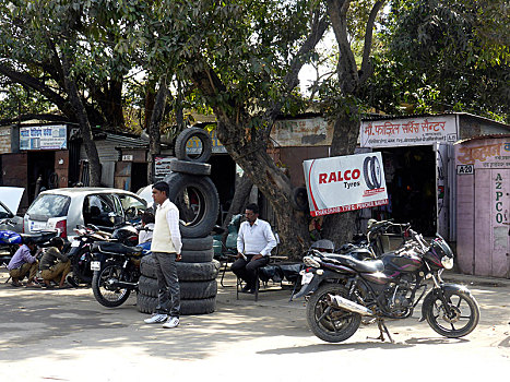 摩托车,修理店,北阿坎德邦,印度,未知