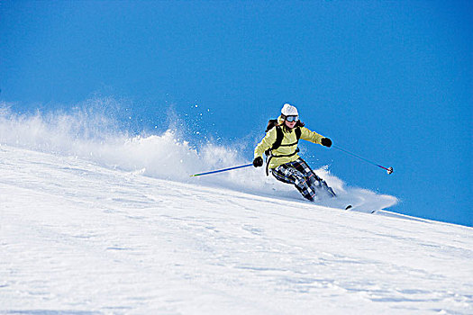 女性,滑雪,滑雪道