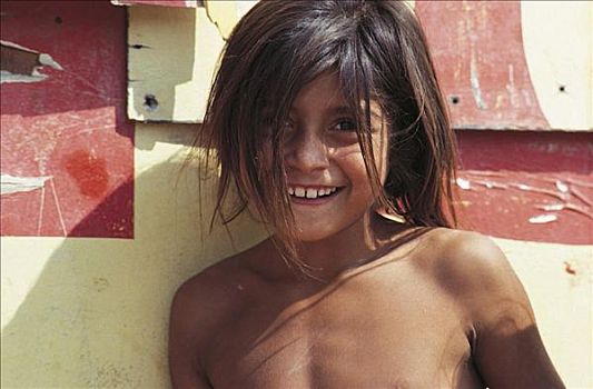 肖像,小,吉普赛,女孩,孩子,帕尔马,西班牙,欧洲,穷,贫穷,巴利阿里群岛