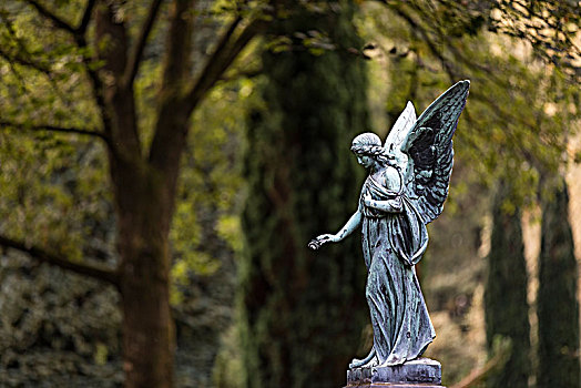 天使,雕塑,墓地,汉堡市