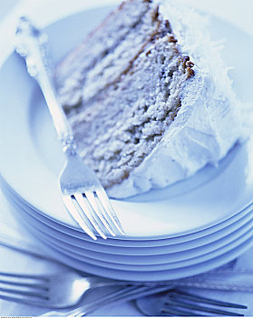 蛋糕,盘子