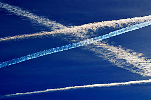飞行云,飞机,蓝天