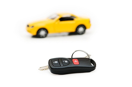 车钥匙,汽车,背景,隔绝,白色背景