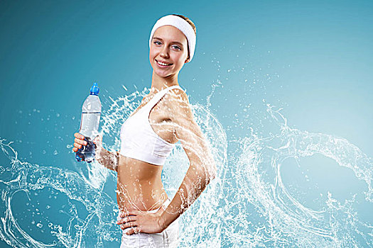 运动,女人,纯净水