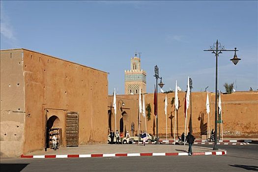 历史名城,大门,墙壁,马拉喀什,摩洛哥,非洲