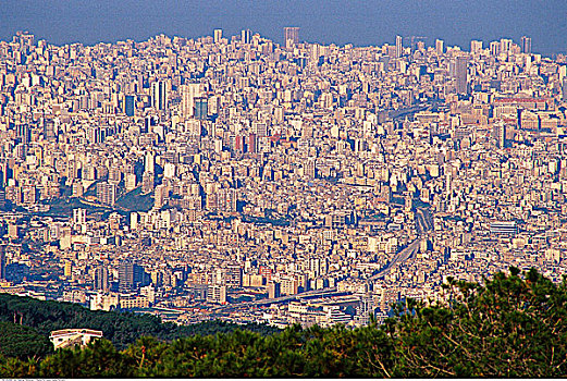 俯视,城市,贝鲁特,黎巴嫩