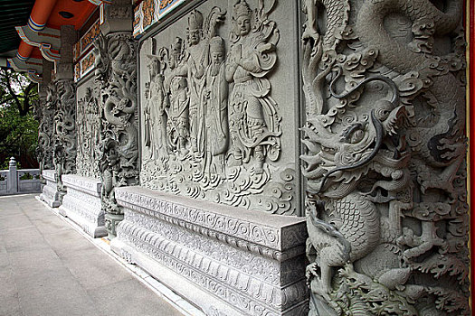 中国香港大屿山宝莲禅寺建筑与石刻