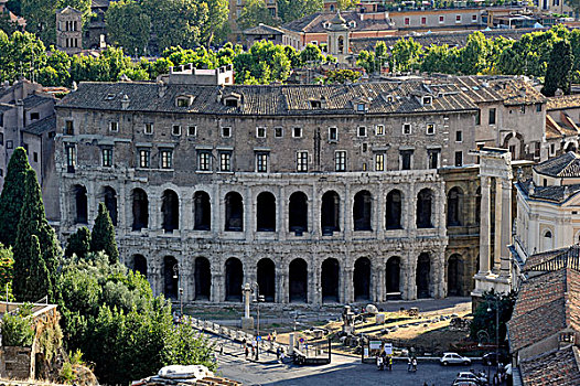 剧院,三个,柱子,庙宇,阿波罗,罗马,拉齐奥,意大利,欧洲