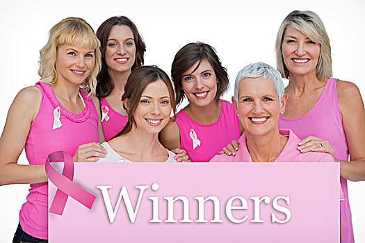微笑,女人,姿势,穿,粉色,乳腺癌