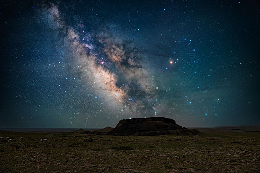 内蒙古乌兰达火山星空银河