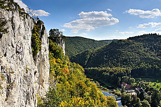 石头,墙壁,攀登,多瑙河,山谷,地区,锡格马林根,巴登符腾堡,德国,欧洲
