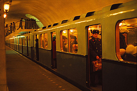 地铁,铁路,列宁格勒,70年代,艺术家