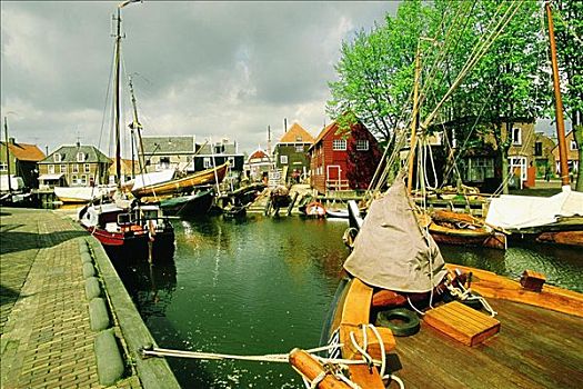 泊船,港口,荷兰