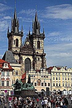 捷克共和国,布拉格,老城广场,提恩教堂