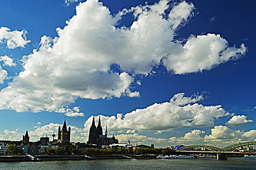 科隆大教堂,莱茵河,科隆,北莱茵威斯特伐利亚,德国
