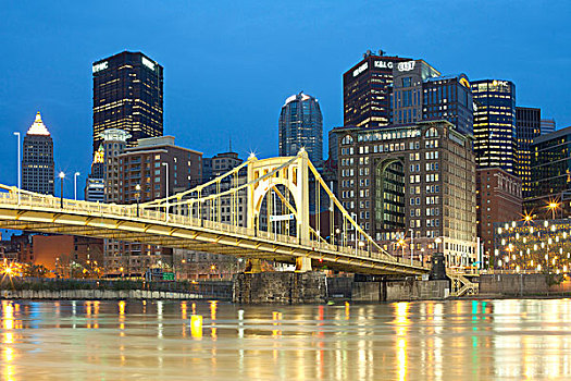 桥,上方,河,匹兹堡,宾夕法尼亚,美国