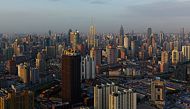 上海市区建筑鸟瞰