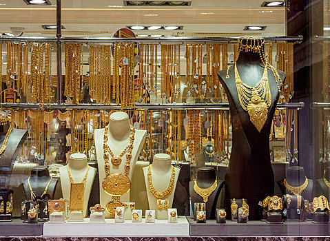 饰品,展示,橱窗,黄金市场,迪拜,德伊勒,阿联酋,亚洲