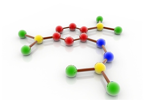 模型,分子,彩色,球体,杆